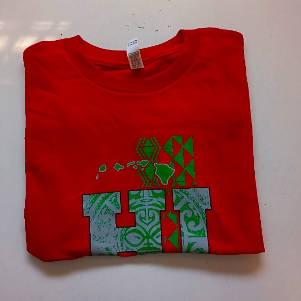 Hawaiian dark red T-shirt cotton for boys